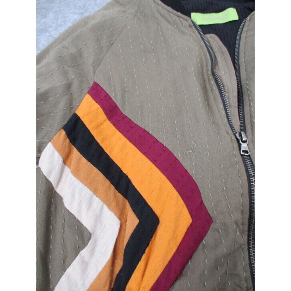 Rapsodia Womens Jacket Small Abstract Boho Green Orange Zipper Long Sleeves - Picture 10 of 16